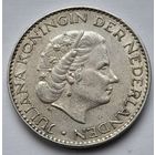 Нидерланды 1 гульден 1958 года серебро