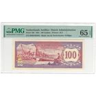 Нидерландские Антильские острова 100 гульденов 1981 года. Тип P-19b. Состояние UNC. В слабе PMG 65