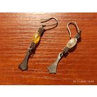 Серьги бижутерия СССР разноцветные