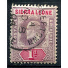 Британские колонии - Сьерра-Леоне - 1903г. - король Эдуард VII, 1 P - 1 марка - гашёная [Mi 43]. #4-B5-118-A-1