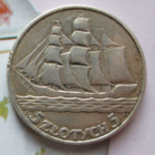 5 злотых 1936 кораблик