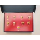 Коллекционный набор значков-эмблем FC Barcelona. 9 эмблем (1899–2002г.), Состояние новое.