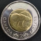 Канада 2026 г. Юбилейная: 30 лет монете 2 доллара Туни. Животное медведь. Король Карл-III (Чарльз 3)