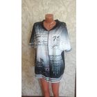 Шикарный свитшот Juizza на 56-58 размер. Качественная Турция. Интересная, расшита стразами, с принтом. Отличный состав: 90% вискозы, 10% эластана. Новая, с биркой. Длина 72 см, ПОгруди 61 см, ПО по ни