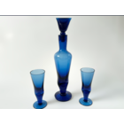 Графин штоф и бокалы цветное стекло 37см