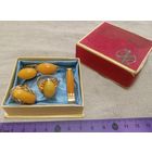 Красивые украшения из Янтаря! Покрытие золотом. Клейма Калининграда, СССР. Из коллекции! С рубля