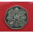 Великобритания 50 пенсов 2022 В память о Елизавете, нации короны