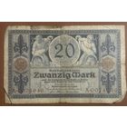 Банкнота 20 марок 1915 год. Германская империя.