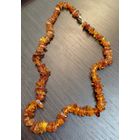 Винтажные бузы из натурального янтаря разного размера на нитке с застежкой 26 см