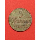 5 пфеннигов 1923 г. Вольный город Данциг (Гданьск). Польша. Не частые. С рубля, без м.ц. См. др. мои лоты.
