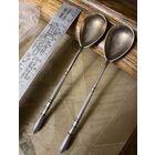 Две парные чайные царских ложки 84 пробы (50 г) с годом, по лому практически