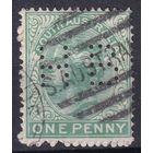 174.Aust. Великобритания. Австралийские штаты. Южная Австралия. Виктория. Стандарт. 1893 г. 1p. Mi.#71A. Перфин.