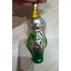 Елочные игрушки стекло, гном с гитарой  из Белоснежки, гномик, редкий