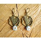 Серьги ручной работы ''Бабочки на цветочке))''