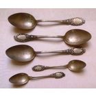 Ложки чайные и столовые, Польша, клеймо FABR.WULSKA BM корона ("Фабрика Вольска" Варшава, британский металл (BM). Конец ХIХ начало ХХ века)