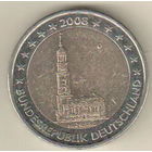 Германия 2 евро 2008 Церковь св. Михаила, Гамбург двор D