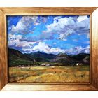 Крохалев П.С (Крохолев) "Облачный день в горах". Судак.Крым. 1976г. Картон, масло. Размер 50х60 см.