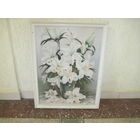 Репродукция Букет лилий в деревянной раме 89х68 см.