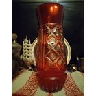 Ваза цветной хрусталь ручная гравировка