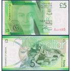 Гибралтар, 5 фунтов 2011 г., P-35 (AAA, королева Елизавета II, замок мавров), UNC