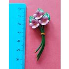 Распродажа украшений из бабушкиной шкатулки. Металлическая брошка. Цветы. С рубля. Без минимальной цены