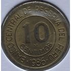 Перу 10 сентимо 1986 г. В холдере