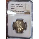 2 марки 1888 ms 63 NGC Фридрих в патине