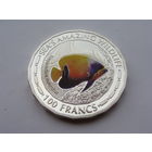 Бурунди. 100 франков 2015 год  UC#213  "Рыба ангел-капитан Pomacanthus navarchus Лев"