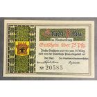 Нотгельд 75 пфеннигов 1922 год. Плау. Веймарская республика
