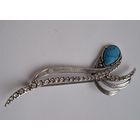 Брошь с вставкой из бирюзы, 60-70-е годы. Клеймо