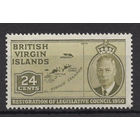 Британские Виргинские острова 1951 ** Карта островов (Mi 94) George VI