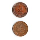 2 пфеннига Германия 1970 года(F)