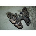 Женская пряжка в стиле Модерн: "БАБОЧКА" - (Латунь - Западная Европа, начало ХХ века) - Объёмная, в идеальном состоянии, легко крепится и отлично взаимодействует с любым ремнём-!