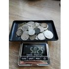 Лот (3) уставших серебряных монет, билон, серебро. С 1 рубля без МЦ