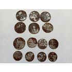 14 оккупационных монет (по 3-2-1 копейки) 1916 год.С рубля