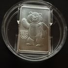 3 рубля 2012 г. Мишка. Сочи. Россия.  СЕРЕБРО 999 пр. УНЦИЯ.