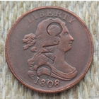 США 1/2 цента 1808 года. Надчекан CWC. Предложи свою цену или обмен!