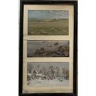 Бржозовский Г.Ф .Этюды "Волковичи.Берег озера Свитязь.Нарочь" .Картон, масло. Размер 62,5х37,5 см.