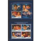 Центрально-Африканская Республика 2018 ** Спорт Единоборства, Брюс Ли, Чак Норрис, Джеки Чан, Блок + лист 4 марки