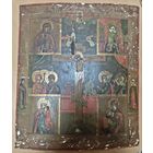 Икона Распятие Господне, многочастная, старинная, размер 35х30 см