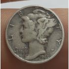 10 центов или 1 дайм 1945г США,серебро 0.900