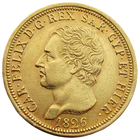 Сардиния/ Sardinia (королевство), 80 лир 1826 г., сост. AU, золото 900/ 25,8 г, м.д. Турин, Карл Феликс, гурт: FERT - FERT - FERT, KM#123, в капсуле