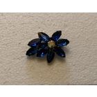 Брошь Синий цветок Чехия 50-е