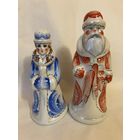 РЕДКИЕ!  Добрушский фарфор! "Дед Мороз и Снегурочка" одним лотом. С РУБЛЯ!