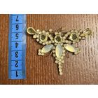 Брошка - Бабочка (1) из уранового стекла . Чехия