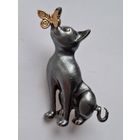 Брошь. Котик. Металл