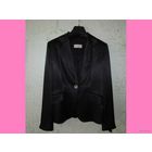 Стильный атласный деловой костюм (пиджак + юбка), р.42-44