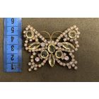 Брошка - Бабочка (2) из уранового стекла . Чехия