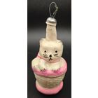 Нечастая, елочная игрушка. Котенок в корзине. СССР