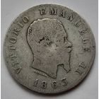 Италия 1 лира 1863 года.